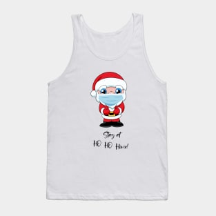 Stay at ho ho home cute quarantined design, quarantined Santa Clause, quarantined Christmask, cute santa face mask Tank Top